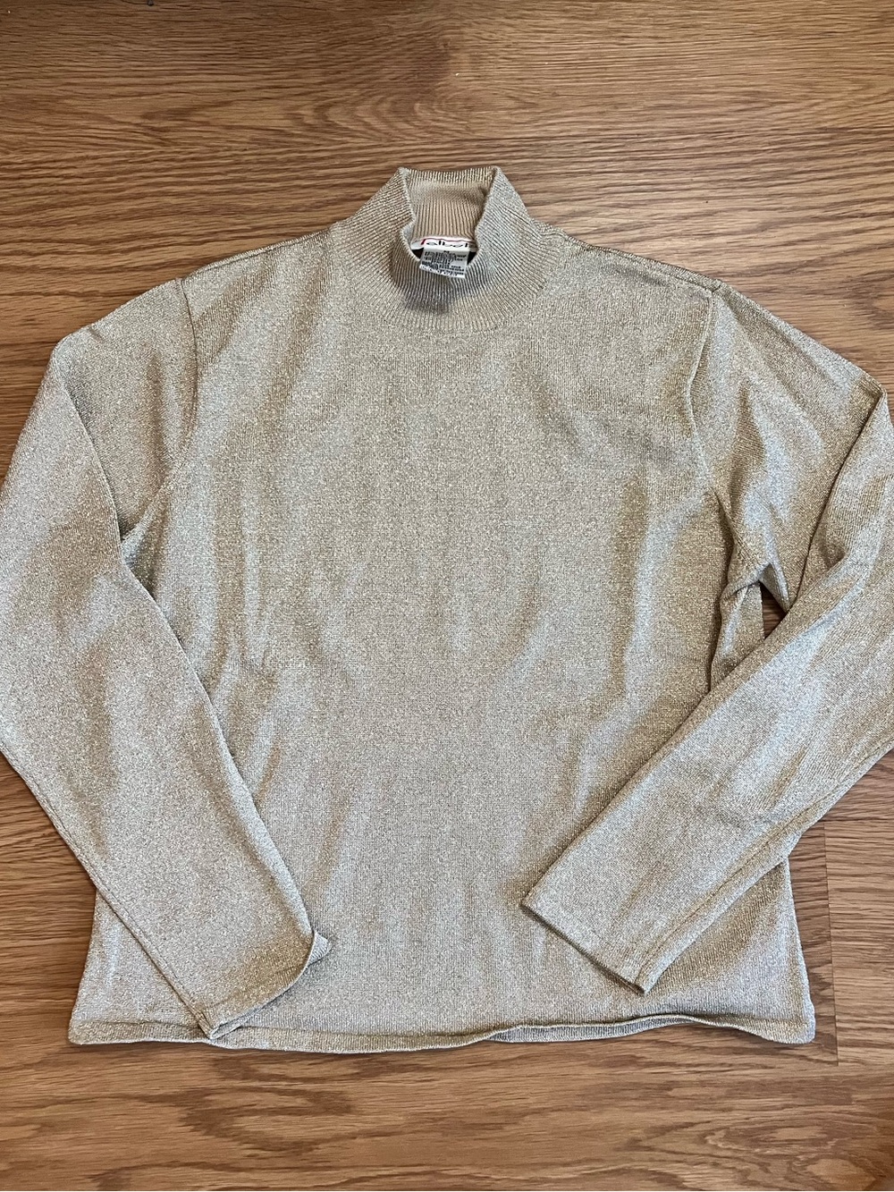 Vintage Talbots Gold Silk Metallic Sweater size M
